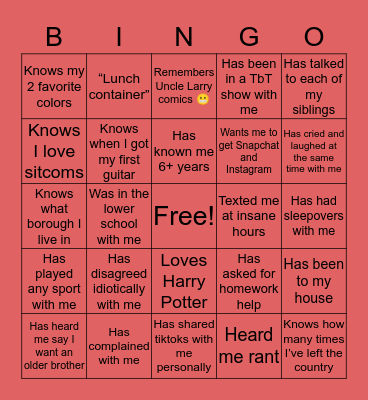 Liviya’s Bingo 🙄 Bingo Card