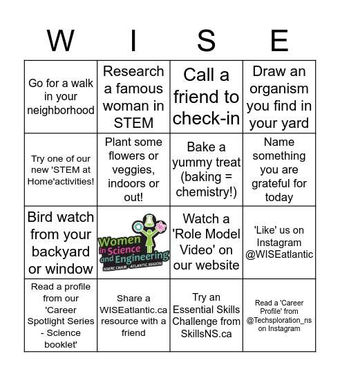 WISEatlantic 'Bingo' Bingo Card