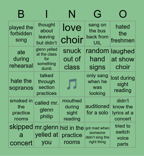 🅻🆁🅷🆂 🅲🅷🅾︎🅸🆁 Bingo Card