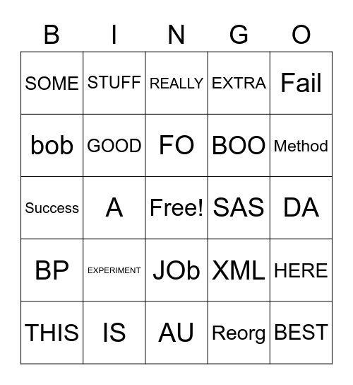 TEST SAS Bingo Card