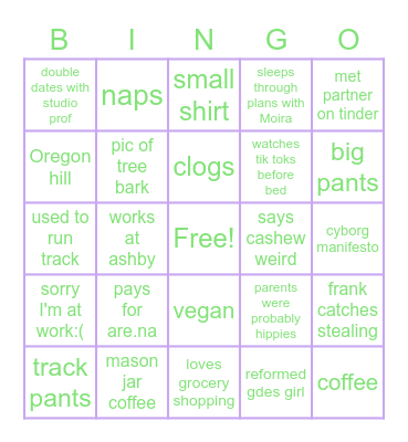 cali Bingo Card