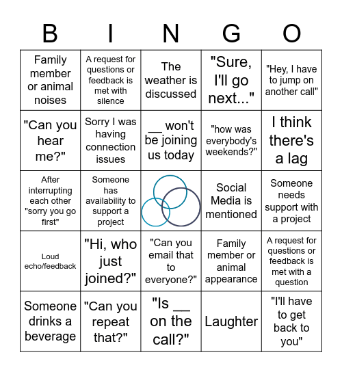 Team Call Bingo Card