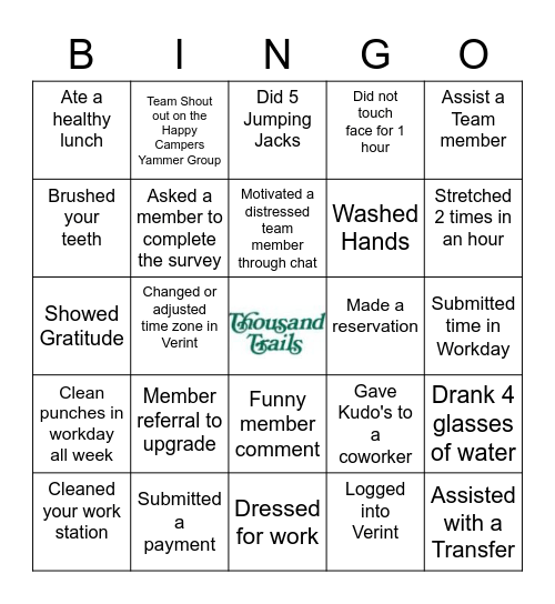 Contact Center Challenge Bingo Card