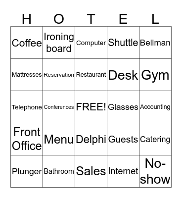 HOTEL Bingo Card