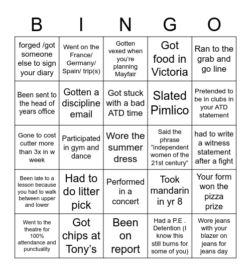 GCH BINGO 2nd EDITION Bingo Card