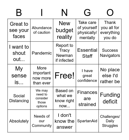 President Bingo Card