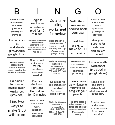 Katelyn's BINGO Board Bingo Card