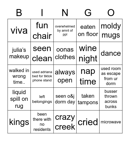 602! Bingo Card