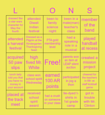 Leal Bingo Card