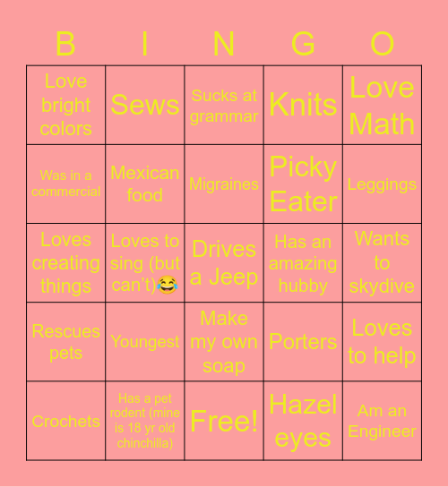 Mish’s Traits Bingo! Bingo Card
