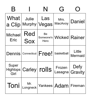 One For the Murphy's Bingo Card