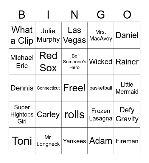 One For the Murphy's Bingo Card