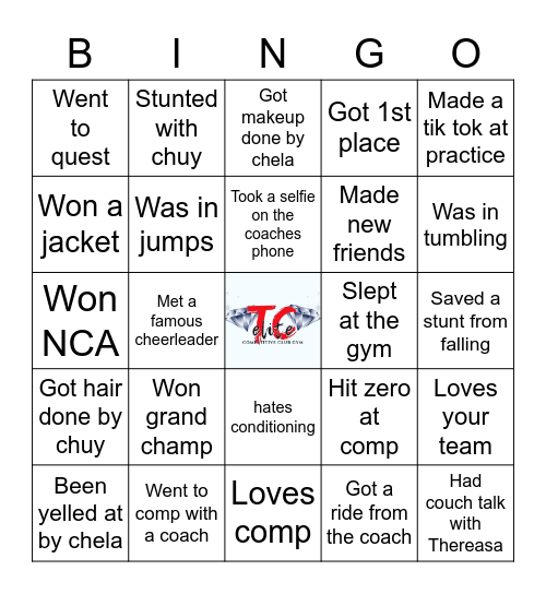 TCE Bingo Card