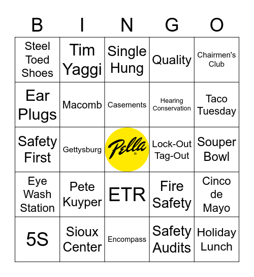 Pella Phrase Bingo Name________________ Bingo Card