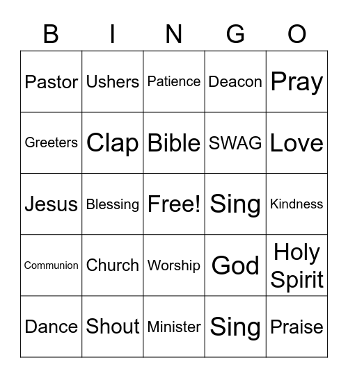 SWAG Bingo Card