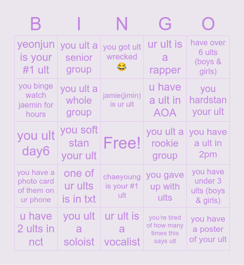 ult bingo Card