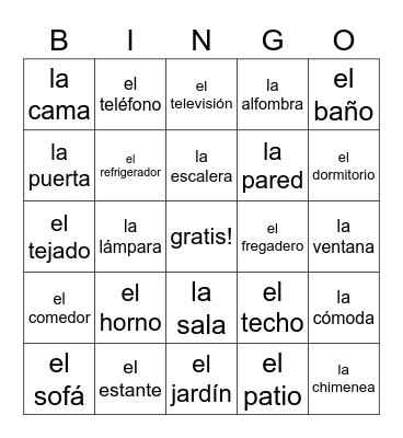 La Casa Bingo Card