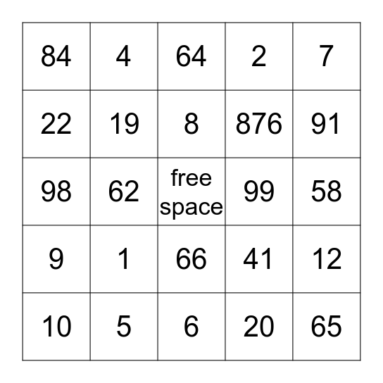 super bingo Card