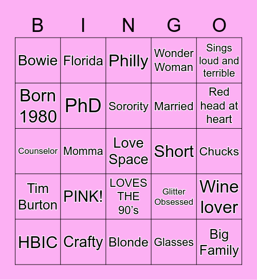 How Similar Are You to Christina Bingo Card