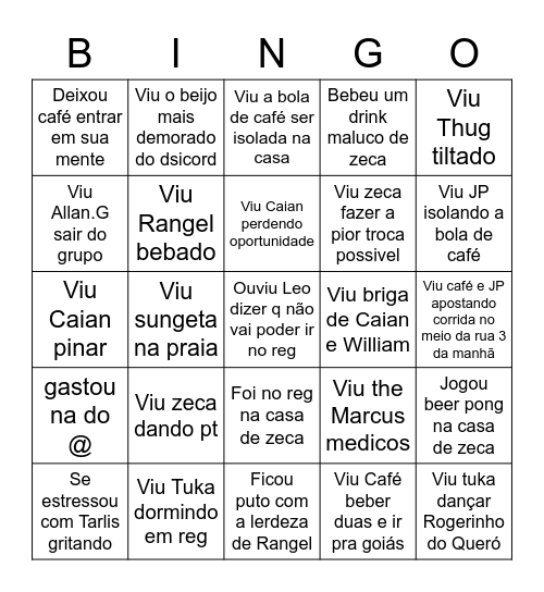 Bingo dos cria Bingo Card