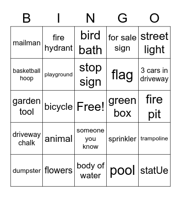 BINGO WALK Bingo Card