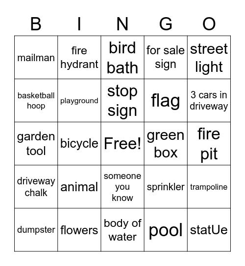 BINGO WALK Bingo Card