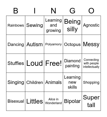 Elizabeth Bingo Card