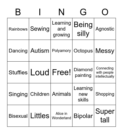 Elizabeth Bingo Card