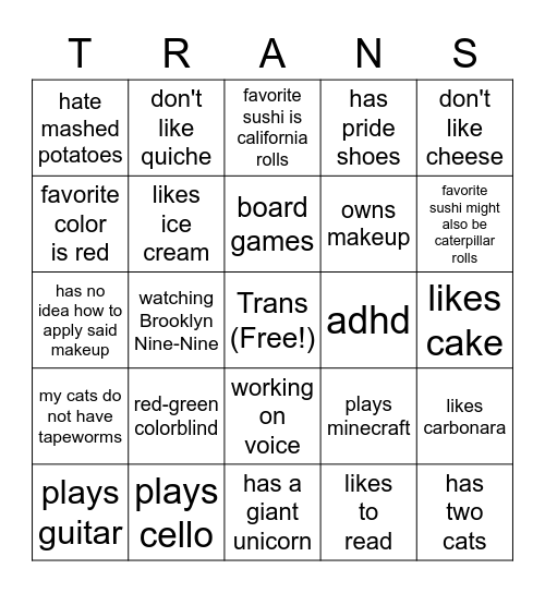 Ari Bingo Card