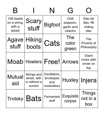 Are you as weird as Max? Bingo Card