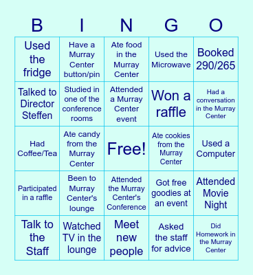 Murray Center Bingo Card
