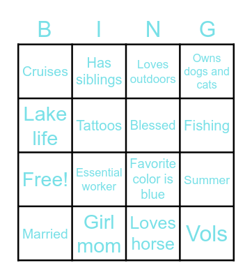 Paige's Bingo Card
