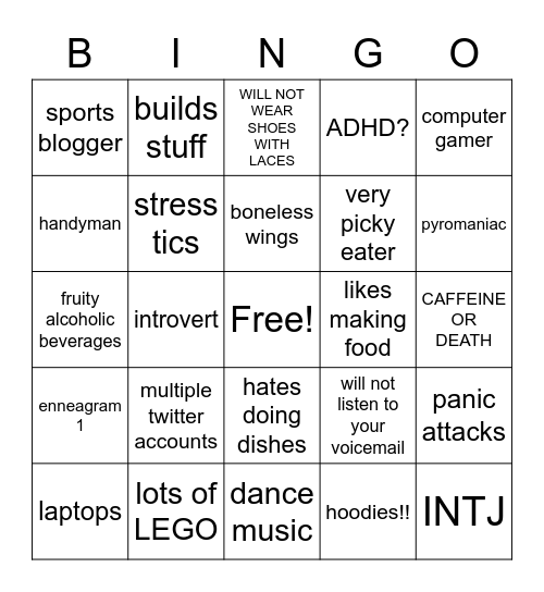Ryan's Lame Bingo Card