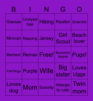 Ultimate Jessica Bingo Card