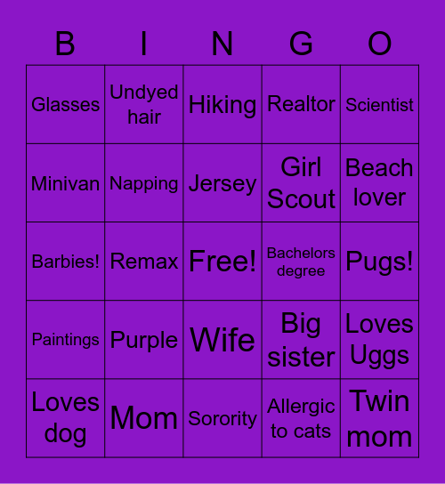 Ultimate Jessica Bingo Card