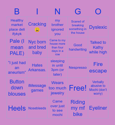 Ava Bingo Card