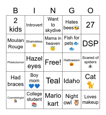 Stacia Bingo Card