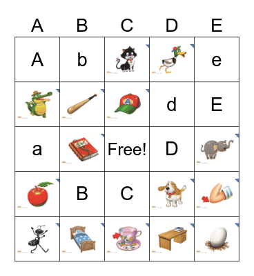 Phonics Bingo A-E Bingo Card