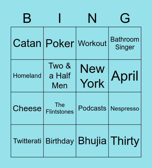 Aneesh's Birthday Bash Bingo Card