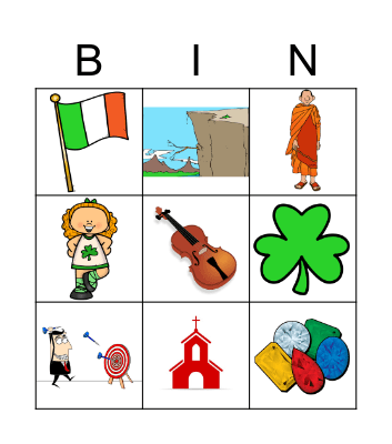 the Emerald Isle Bingo Card
