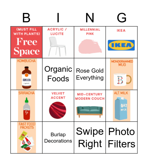 Millennial Bingo Card