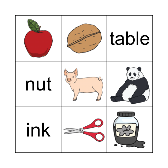 Initial Sound Bingo Card