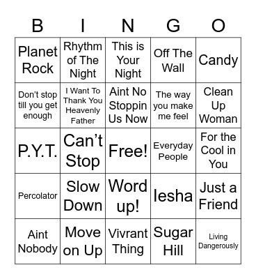 Oldies but Goodies Bingo Card