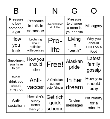 Convo With Mombo Bingo Card