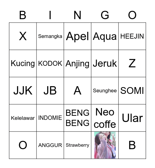 BINGO WITH HI Bingo Card