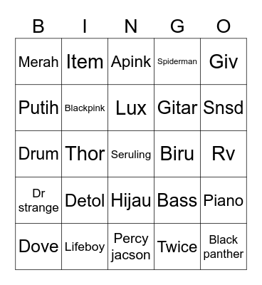 Hasen Bingo Card