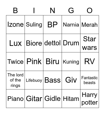 HOGWARTSOCIETY Bingo Card