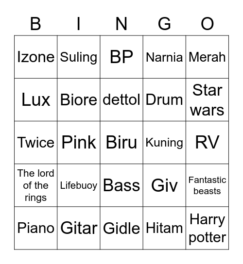 HOGWARTSOCIETY Bingo Card