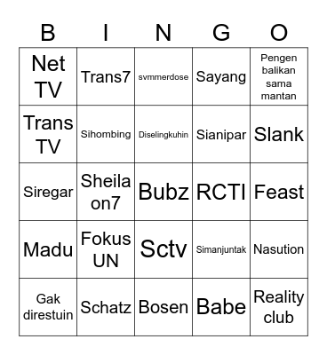 Chia Bingo Card