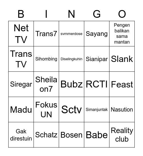 Chia Bingo Card